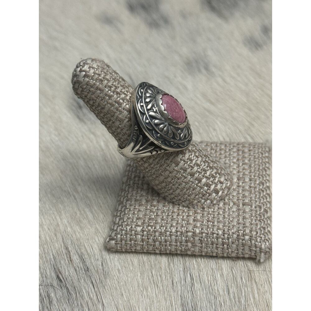 Carolyn Pollack Relios Sterling Silver Pink Rhodochrosite Concho Dome Ring 7 - Picture 6 of 12